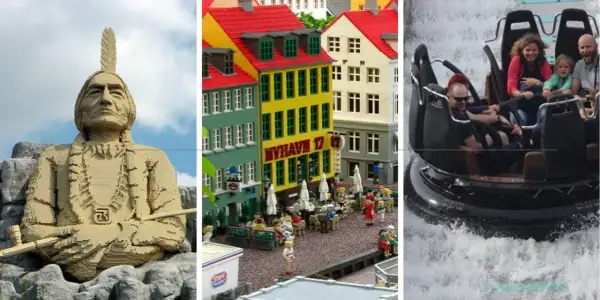 W Legoland Dania zobaczysz rzeźbę z klocków, kolorowe kamienice i emocjonującą przejażdżkę wodną.